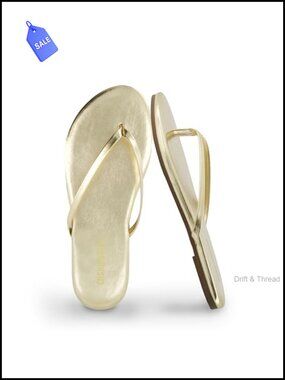 Faux Leather Thong Flip Flop Slip On Cushioned Beach Sandals